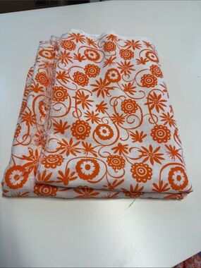 Orange Floral Cotton Fabric pattern for sawing 91+60 inches fabric piece